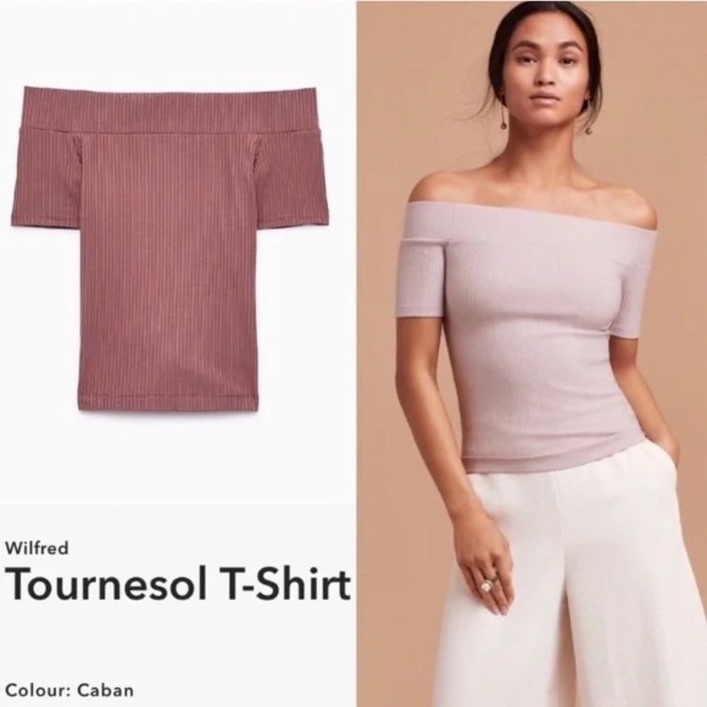 Aritzia Toursesol Off the Shoulder top by Wilfred Canyon Rose Size Medium